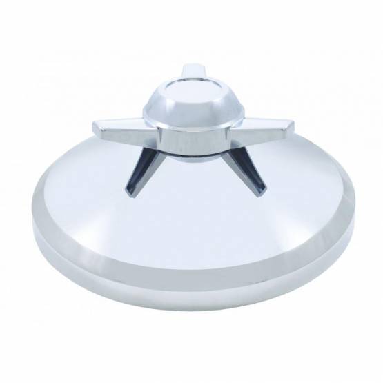UNITED PACIFIC - UNITED PACIFIC - 10271B - TAPA CROMADA DE 8" CON GIRADOR DE 3 BARRAS PARA TAPA DE EJE TRASERO SUPERIOR - BARRAS RECTAS (A GRANEL)