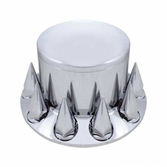 UNITED PACIFIC - UNITED PACIFIC - 10275 - TAPA DE EJE TRASERO DOMO CON TAPAS DE TUERCAS ROSCABLES DE PICO DE 33 MM - CROMADA
