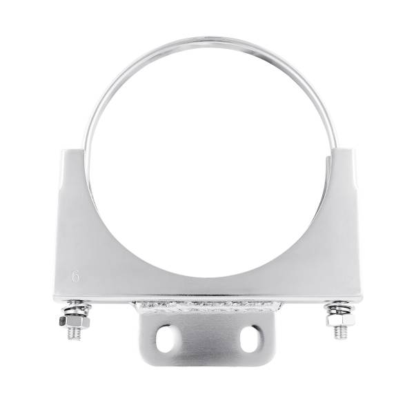 UNITED PACIFIC - UNITED PACIFIC - 10292 - ABRAZADERA DE ESCAPE DE CABINA CROMADA DE 6" PARA PETERBILT