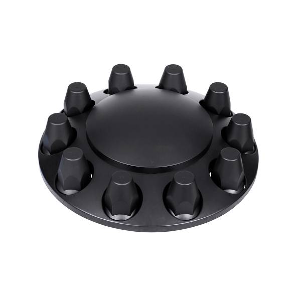 UNITED PACIFIC - UNITED PACIFIC - 10334 - TAPA EJE DELANTERO DOMO CON TAPAS DE TUERCA DE ROSCA ESTÁNDAR DE 33MM - NEGRO MATE (CAJA DE COLOR)