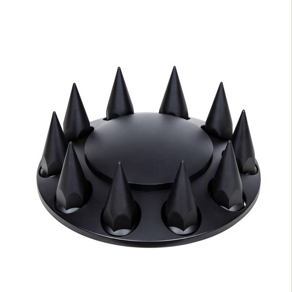 UNITED PACIFIC - UNITED PACIFIC - 10341 - TAPA DE EJE DELANTERO DOMO CON TAPAS DE TUERCAS ROSCABLES DE PICO DE 33 MM - NEGRO MATE