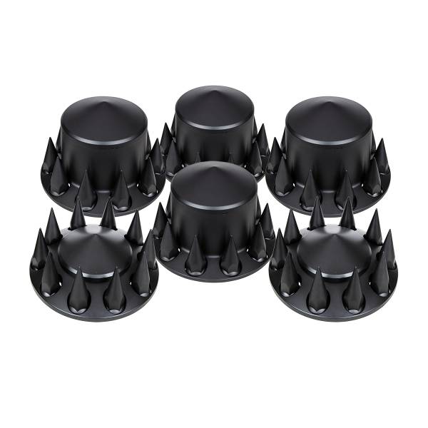 UNITED PACIFIC - UNITED PACIFIC - 10355 - KIT COMBINADO DE TAPAS DE EJE PUNTADAS CON TAPAS DE TUERCAS ROSCABLES DE PICO DE 33 MM Y HERRAMIENTA PARA TAPAS DE TUERCA - NEGRO MATE