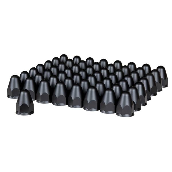 UNITED PACIFIC - UNITED PACIFIC - 10361CB - TAPAS DE TUERCA DE BALA DE PLÁSTICO PINTADO EN NEGRO MATE DE 1-1/2" X 2-3/4" - A PRESIÓN (CAJA DE COLOR DE 60)