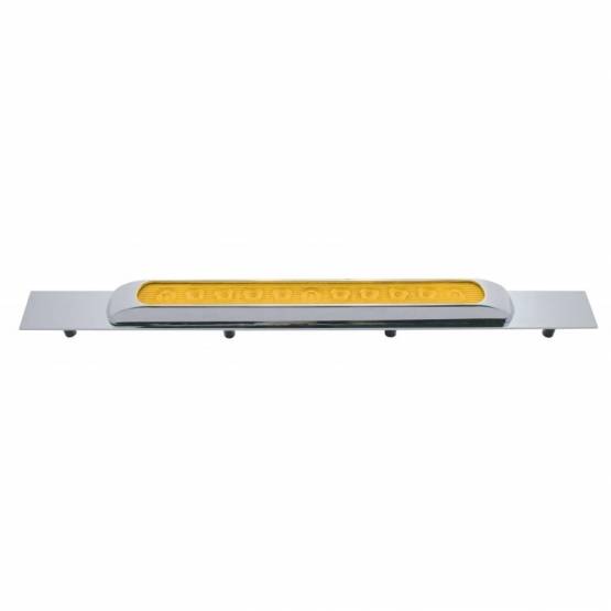 UNITED PACIFIC - UNITED PACIFIC - 10391 - PLACA DE GUARDABARROS SUPERIOR CROMADA CON BISEL Y BARRA DE LUCES DE 11 LED DE 17" - LED ÁMBAR/LENTE ÁMBAR (CADA UNO)