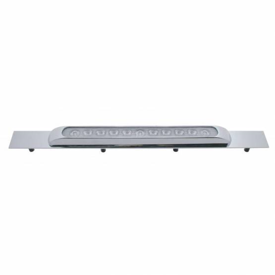 UNITED PACIFIC - UNITED PACIFIC - 10397 - PLACA DE GUARDABARROS SUPERIOR CROMADA CON BARRA DE LUCES DE 11 LED DE 17" - LED ÁMBAR/LENTE TRANSPARENTE (CADA UNO)