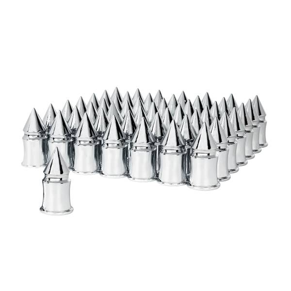 UNITED PACIFIC - UNITED PACIFIC - 10553CB - TAPAS DE TUERCA DE PICO EN V DE PLÁSTICO CROMADO DE 33 MM X 4-3/8" - ROSCABLES (PAQUETE DE 60)