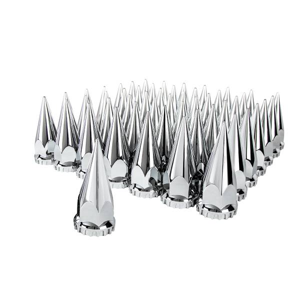UNITED PACIFIC - UNITED PACIFIC - 10569CB - TAPAS PARA TUERCA SUPER SPIKE CROMADAS DE 33 MM X 4-3/4" - ROSCADAS (PAQUETE DE 60)