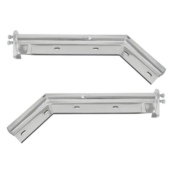UNITED PACIFIC - UNITED PACIFIC - 10646 - PERCHAS PARA GUARDABARROS CROMADAS EN ÁNGULO DE 45 GRADOS DE 28" - PATRÓN DE PERNOS DE 1-1/8" (PAR)