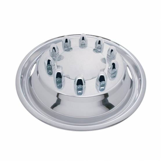 UNITED PACIFIC - UNITED PACIFIC - 20305 - JUEGO DE SIMULADOR DE RUEDA DELANTERA DE ACERO INOXIDABLE DE 22-1/2" DE EXTERIOR - 2 AGUJEROS DE VENTILACIÓN, PILOTO POR ESPÁRRAGO