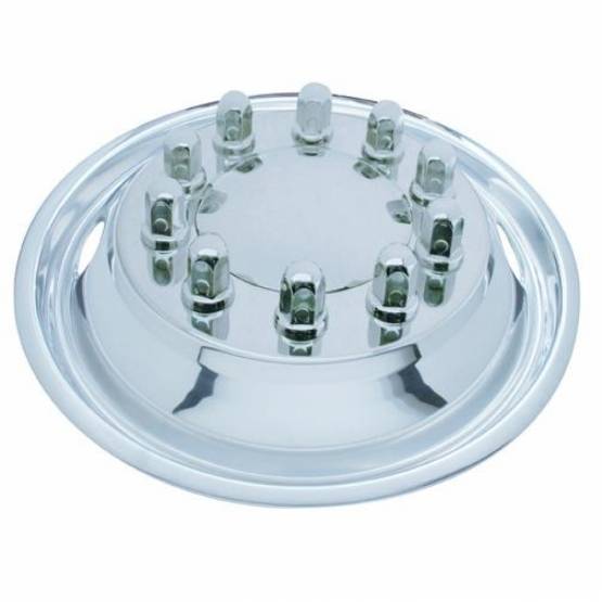 UNITED PACIFIC - UNITED PACIFIC - 20315 - JUEGO DE SIMULADOR DE RUEDA DELANTERA DE ACERO INOXIDABLE DE 22-1/2" DE EXTERIOR - 2 AGUJEROS DE VENTILACIÓN, PILOTO POR BUJE