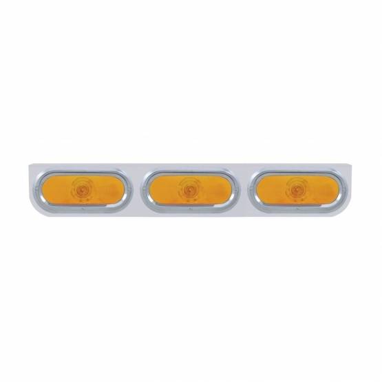 UNITED PACIFIC - UNITED PACIFIC - 20384 - SOPORTE DE LUCES DE INOXIDABLE CON 3 LUCES Y VISORES OVALADOS DE 6" - LENTE ÁMBAR