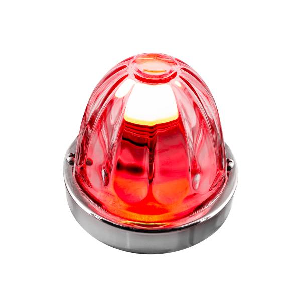 UNITED PACIFIC - UNITED PACIFIC - 20411 - KIT DE MONTAJE EMPOTRADO DE SANDÍA DE VIDRIO TRANSPARENTE DE DOBLE FUNCIÓN CON BOMBILLA LED - ROJO