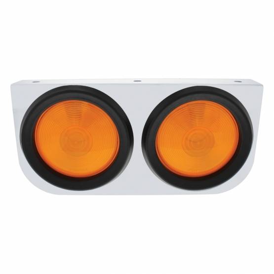 UNITED PACIFIC - UNITED PACIFIC - 20426 - SOPORTE DE LUZ DE ACERO INOXIDABLE CON 2 LUCES DE 4" Y OJALES - LENTE ÁMBAR