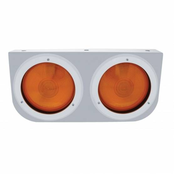UNITED PACIFIC - UNITED PACIFIC - 20427 - SOPORTE DE LUZ DE INOXIDABLE CON 2 LUCES Y BISELES DE 4" - LENTE ÁMBAR