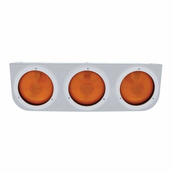 UNITED PACIFIC - UNITED PACIFIC - 20430 - SOPORTE DE LUZ DE INOXIDABLE CON 3 LUCES Y BISELES DE 4" - LENTE ÁMBAR