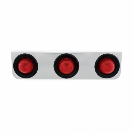 UNITED PACIFIC - UNITED PACIFIC - 20453 - SOPORTE DE LUZ DE ACERO INOXIDABLE CON TRES LUCES Y OJALES DE COLMENA DE 2-1/2" - LENTE ROJA