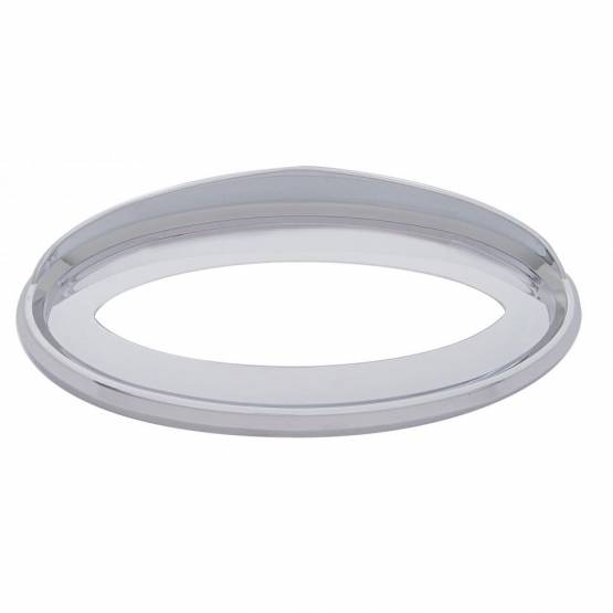 UNITED PACIFIC - UNITED PACIFIC - 20591 - BISEL CROMADO CON VISERA PARA EMBLEMA PETERBILT DE 7-7/8" X 3-1/4"