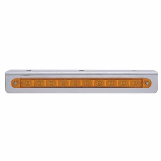 UNITED PACIFIC - UNITED PACIFIC - 20761 - SOPORTE DE LUZ DE ACERO INOXIDABLE DE 9-3/4" CON 10 LED BARRA DE LUCES DE 9" - LED ÁMBAR/LENTE ÁMBAR