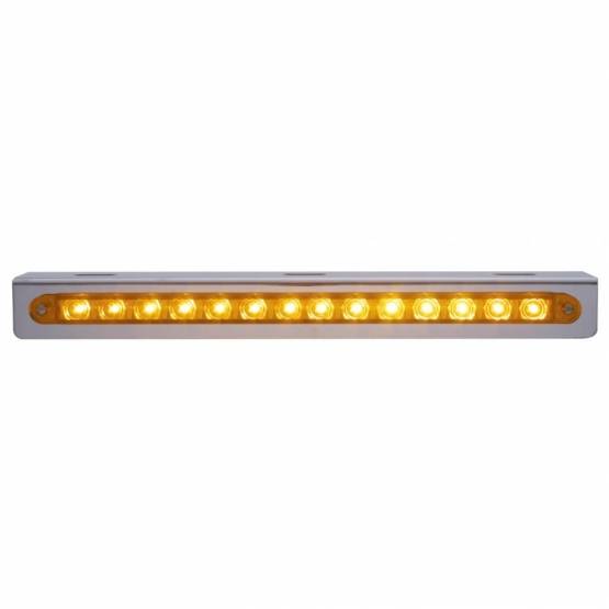 UNITED PACIFIC - UNITED PACIFIC - 20771 - SOPORTE DE LUZ DE ACERO INOXIDABLE DE 12-3/4" CON 14 LED BARRA DE LUCES DE 12" - LED ÁMBAR/LENTE ÁMBAR
