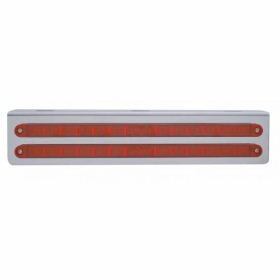 UNITED PACIFIC - UNITED PACIFIC - 20777 - SOPORTE DE LUZ DE ACERO INOXIDABLE DE 12-3/4" CON 2 BARRAS DE LUCES DE 14 LED DE 12" - LED ROJO/LENTE ROJA