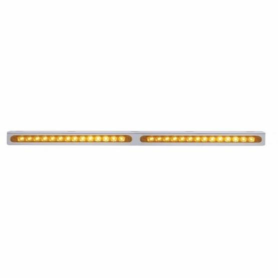 UNITED PACIFIC - UNITED PACIFIC - 20781 - SOPORTE DE LUZ DE ACERO INOXIDABLE DE 25-5/16" CON 2 BARRAS DE LUCES DE 14 LED DE 12" - LED ÁMBAR/LENTE ÁMBAR