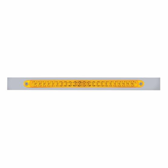 UNITED PACIFIC - UNITED PACIFIC - 20865 - PLACA DE GUARDABARROS SUPERIOR CROMADA CON BARRA DE LUCES REFLECTORAS DE 23 LED DE 17" - LED ÁMBAR/LEENTE ÁMBAR (CADA UNO)