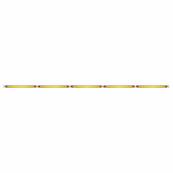 UNITED PACIFIC - UNITED PACIFIC - 20940 - SOPORTE DE LUZ DE ACERO INOXIDABLE DE 94" CON CINCO LED 23 SMD BARRA DE LUCES DE 17-1/4" - LED ÁMBAR/LENTE ÁMBAR