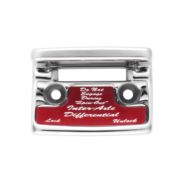 UNITED PACIFIC - UNITED PACIFIC - 21014 - PROTECCIÓN DEL INTERRUPTOR DE DIFERENCIAL/EJE DE PLÁSTICO CROMADO CON ETIQUETA BRILLANTE PARA FREIGHTLINER CLASSIC-ROJO 1990-2010