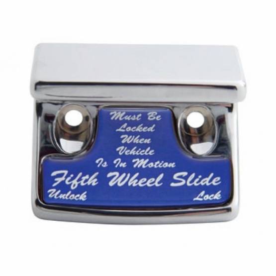 UNITED PACIFIC - UNITED PACIFIC - 21020 - PROTECCIÓN DEL INTERRUPTOR DE QUINTA RUEDA DE PLÁSTICO CROMADO CON PEGATINA BRILLANTE PARA FREIGHTLINER CLASSIC 1990-2010 - PEGATINA AZUL