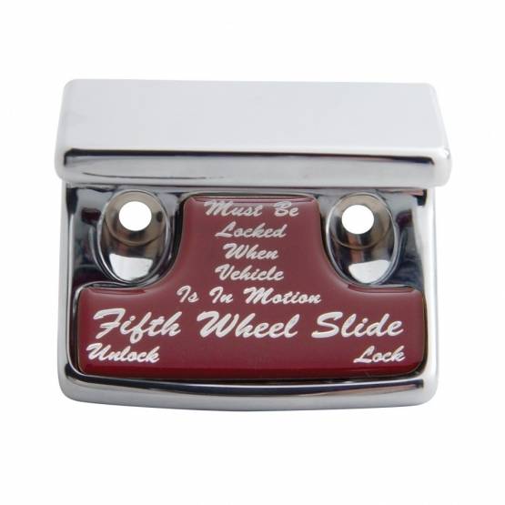 UNITED PACIFIC - UNITED PACIFIC - 21024 - PROTECCIÓN DEL INTERRUPTOR DE QUINTA RUEDA DE PLÁSTICO CROMADO CON PEGATINA BRILLANTE PARA FREIGHTLINER CLASSIC 1990-2010 - PEGATINA ROJA