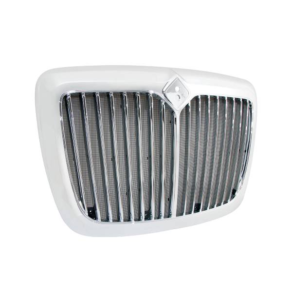 UNITED PACIFIC - UNITED PACIFIC - 21109 - PARRILLA CROMADA CON BARRAS VERTICALES RECTAS Y MOSQUITERA PARA PROSTAR INTERNACIONAL 2006-2017