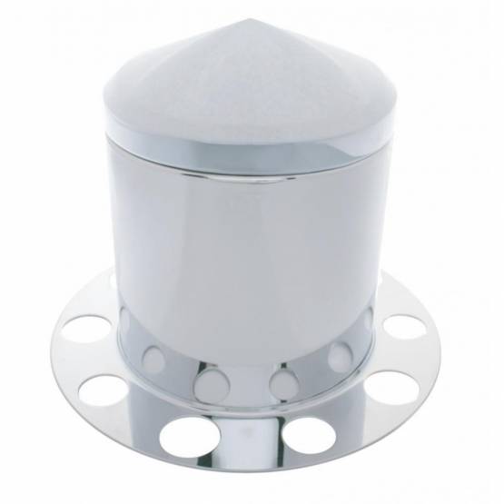 UNITED PACIFIC - UNITED PACIFIC - 21224 - KIT DE 3 TAPAS DE EJE TRASERO PUNTADAS DE INOXIDABLE PARA TAPA DE TUERCA DE 1-1/2" - RUEDA DE ACERO