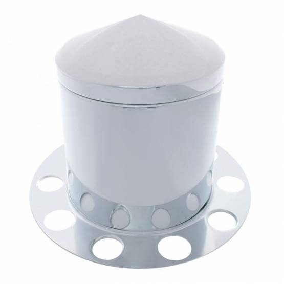 UNITED PACIFIC - UNITED PACIFIC - 21225 - KIT DE 3 TAPAS DE EJE TRASERO PUNTADAS DE INOXIDABLE PARA TAPA DE TUERCA DE 1-1/2" - RUEDA DE ALUMINIO