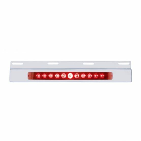 UNITED PACIFIC - UNITED PACIFIC - 21422 - PLACA DE GUARDABARROS SUPERIOR DE INOXIDABLE CON BARRA DE LUCES DE 11 LED DE 17" - LED ROJO/LENTE ROJA (CADA UNO)