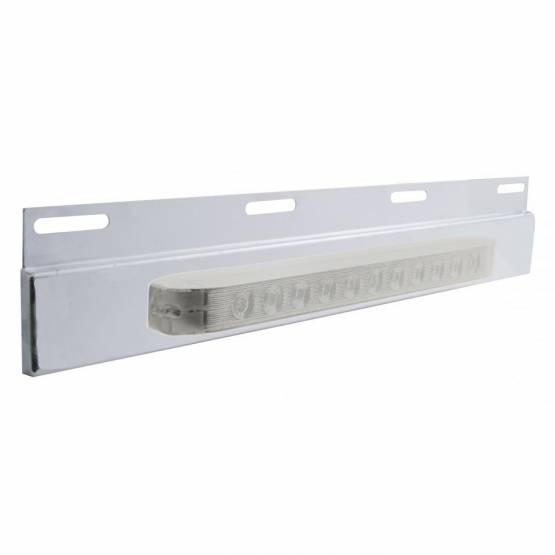 UNITED PACIFIC - UNITED PACIFIC - 21423 - PLACA DE GUARDABARROS SUPERIOR DE INOXIDABLE CON BARRA DE LUCES DE 11 LED DE 17" - LED ÁMBAR/LENTE TRANSPARENTE (CADA UNO)