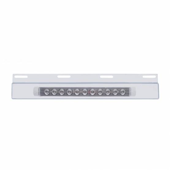 UNITED PACIFIC - UNITED PACIFIC - 21424 - PLACA DE GUARDABARROS SUPERIOR DE INOXIDABLE CON BARRA DE LUCES DE 11 LED DE 17" - LED ROJO/LEENTE TRANSPARENTE (CADA UNO)