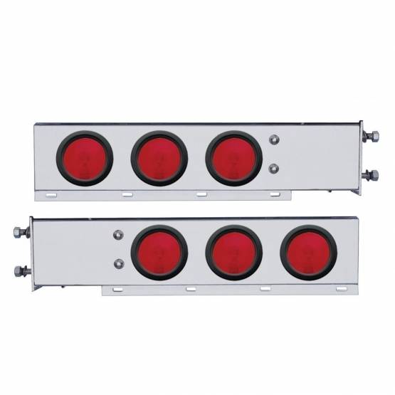 UNITED PACIFIC - UNITED PACIFIC - 22238 - BARRA DE LUCES CON RESORTE DE INOXIDABLE DE LUJO CON PATRÓN DE PERNOS DE 3-3/4" CON LUCES Y OJALES DE 6X 4" (PAR)