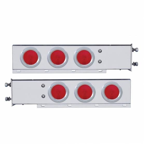 UNITED PACIFIC - UNITED PACIFIC - 22239 - BARRA DE LUCES CON RESORTE DE INOXIDABLE DE LUJO CON PATRÓN DE PERNOS DE 3-3/4" CON LUCES Y BISELES DE 6X 4" (PAR)