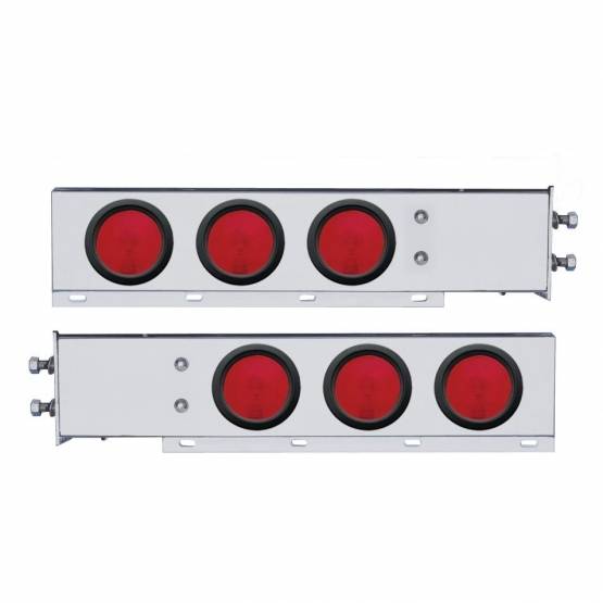 UNITED PACIFIC - UNITED PACIFIC - 22358 - BARRA DE LUCES CON RESORTE DE ACERO INOXIDABLE CON PATRÓN DE PERNOS DE 2" CON LUCES Y OJALES DE 6X 4" (PAR)