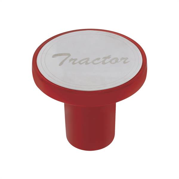 UNITED PACIFIC - UNITED PACIFIC - 22982 - POMO DE VÁLVULA DE AIRE DE ALUMINIO CON PLACA DE TRACTOR DE INOXIDABLE - ROJO CANDY