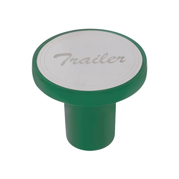 UNITED PACIFIC - UNITED PACIFIC - 22985 - POMO DE VÁLVULA DE AIRE DE TORNILLO DE ALUMINIO CON PLACA DE REMOLQUE DE INOXIDABLE - VERDE ESMERALDA