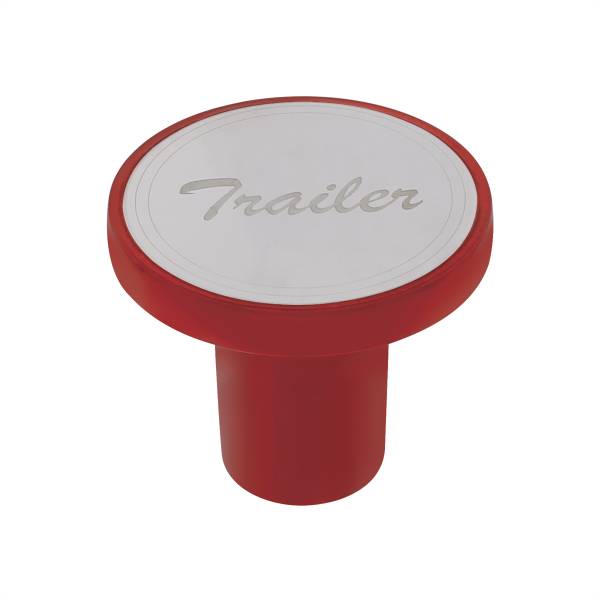 UNITED PACIFIC - UNITED PACIFIC - 22987 - POMO DE VÁLVULA DE AIRE DE TORNILLO DE ALUMINIO CON PLACA DE REMOLQUE DE INOXIDABLE - ROJO CANDY