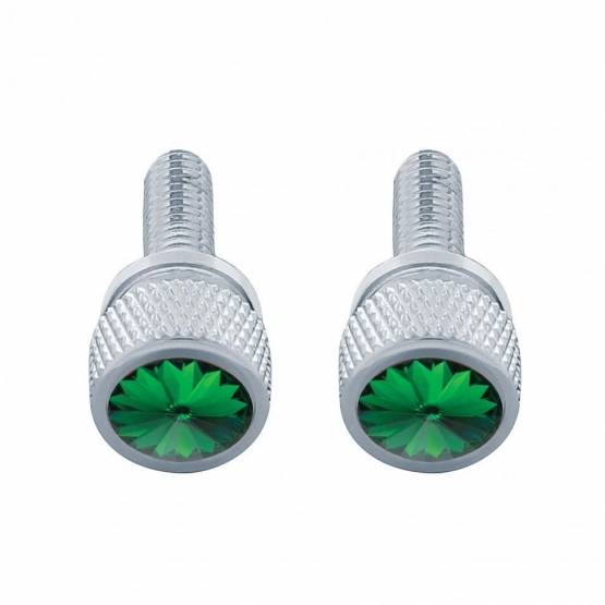 UNITED PACIFIC - UNITED PACIFIC - 23810P - TORNILLO DE TABLERO M6 CORTO DE 3/4" CON CRISTAL PARA KENWORTH - CRISTAL VERDE (PACK DE 2)