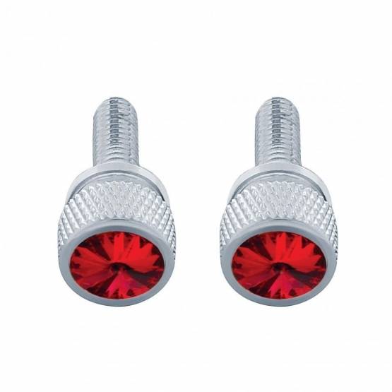 UNITED PACIFIC - UNITED PACIFIC - 23812P - TORNILLO DE TABLERO M6 CORTO DE 3/4" CON CRISTAL PARA KENWORTH - CRISTAL ROJO (PACK DE 2)
