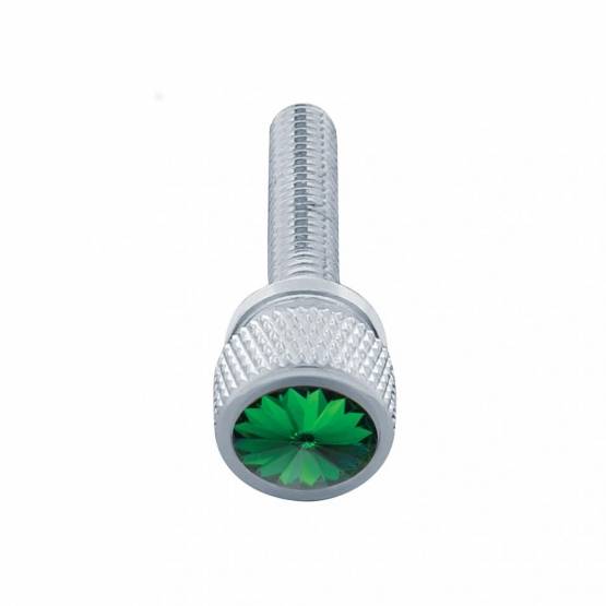 UNITED PACIFIC - UNITED PACIFIC - 23817 - TORNILLO DE TABLERO M6-1.0 DE 1-3/16" DE LARGO CON CRISTAL PARA KENWORTH - CRISTAL VERDE (PAQUETE DE 12)