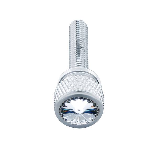 UNITED PACIFIC - UNITED PACIFIC - 23820 - TORNILLO DE TABLERO M6-1.0 DE 1-3/16" DE LARGO CON CRISTAL PARA KENWORTH - CRISTAL TRANSPARENTE (PAQUETE DE 12)