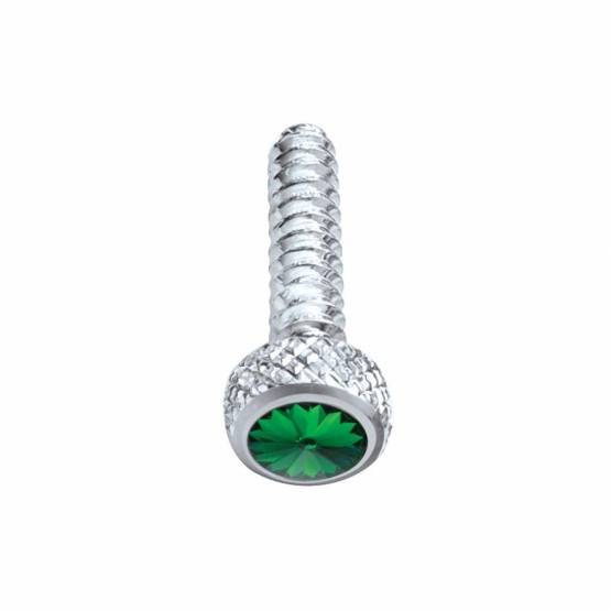 UNITED PACIFIC - UNITED PACIFIC - 23841 - TORNILLO DE SALPICADERO CORTO CROMADO PARA FREIGHTLINER CON CRISTAL VERDE (PACK DE 2)