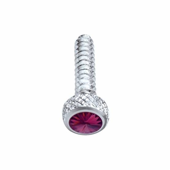 UNITED PACIFIC - UNITED PACIFIC - 23842 - TORNILLO DE SALPICADERO CORTO CROMADO PARA FREIGHTLINER CON CRISTAL MORADO (PACK DE 2)