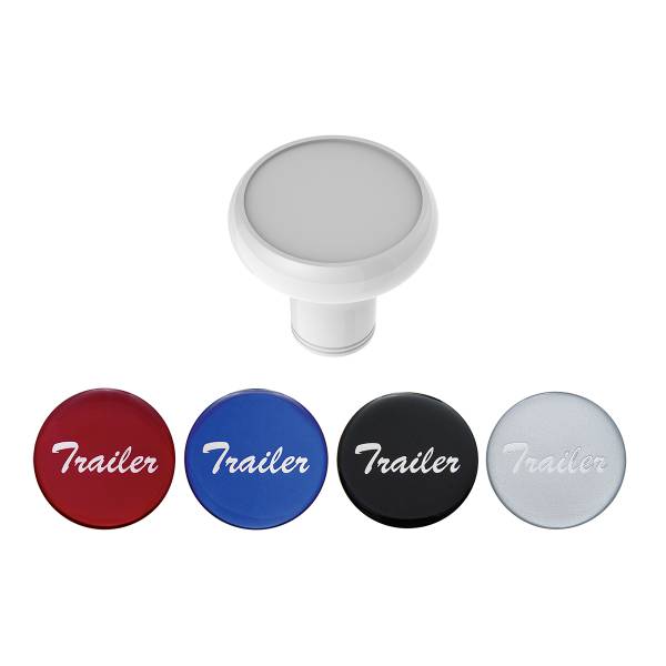 UNITED PACIFIC - UNITED PACIFIC - 23940 - PERILLA DE VÁLVULA DE AIRE DE ALUMINIO DE LUJO CON PEGATINA DE REMOLQUE BRILLANTE MULTICOLOR - BLANCO PERLA
