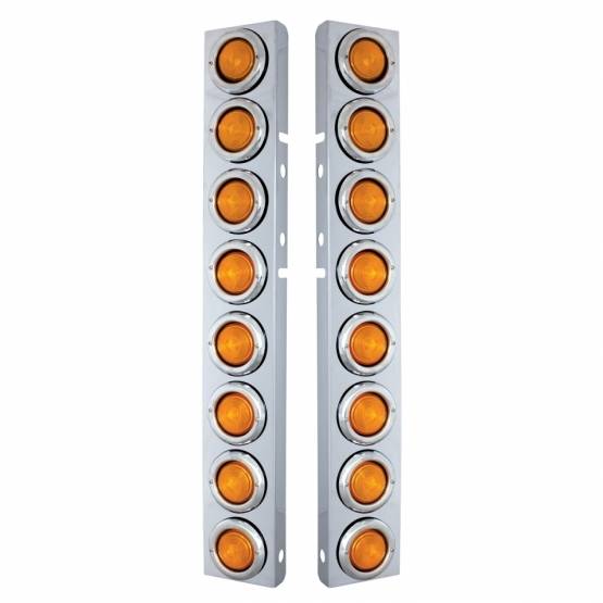 UNITED PACIFIC - UNITED PACIFIC - 30074 - KIT DE FILTRO DE AIRE DELANTERO CON DIEZ LUCES PLANAS INCANDESCENTES DE 2" Y BISEL PARA PETERBILT - LENTE ÁMBAR